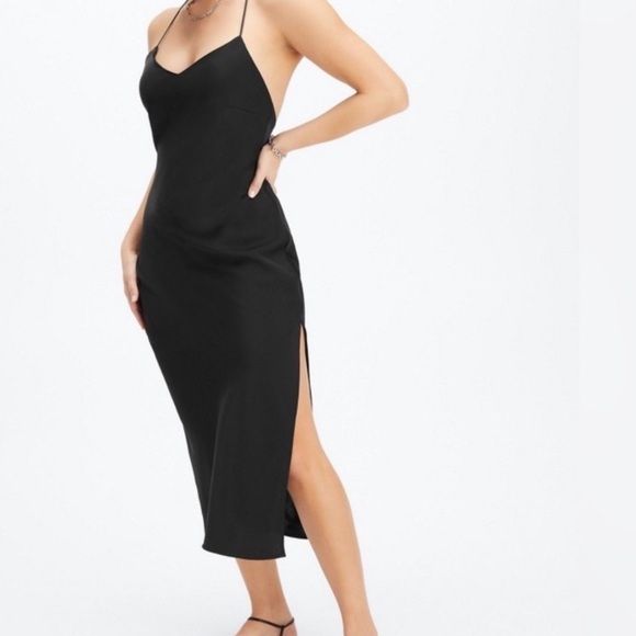 Fabletics Dresses & Skirts - NWOT- Fabletics Black tie-back Slip Dress